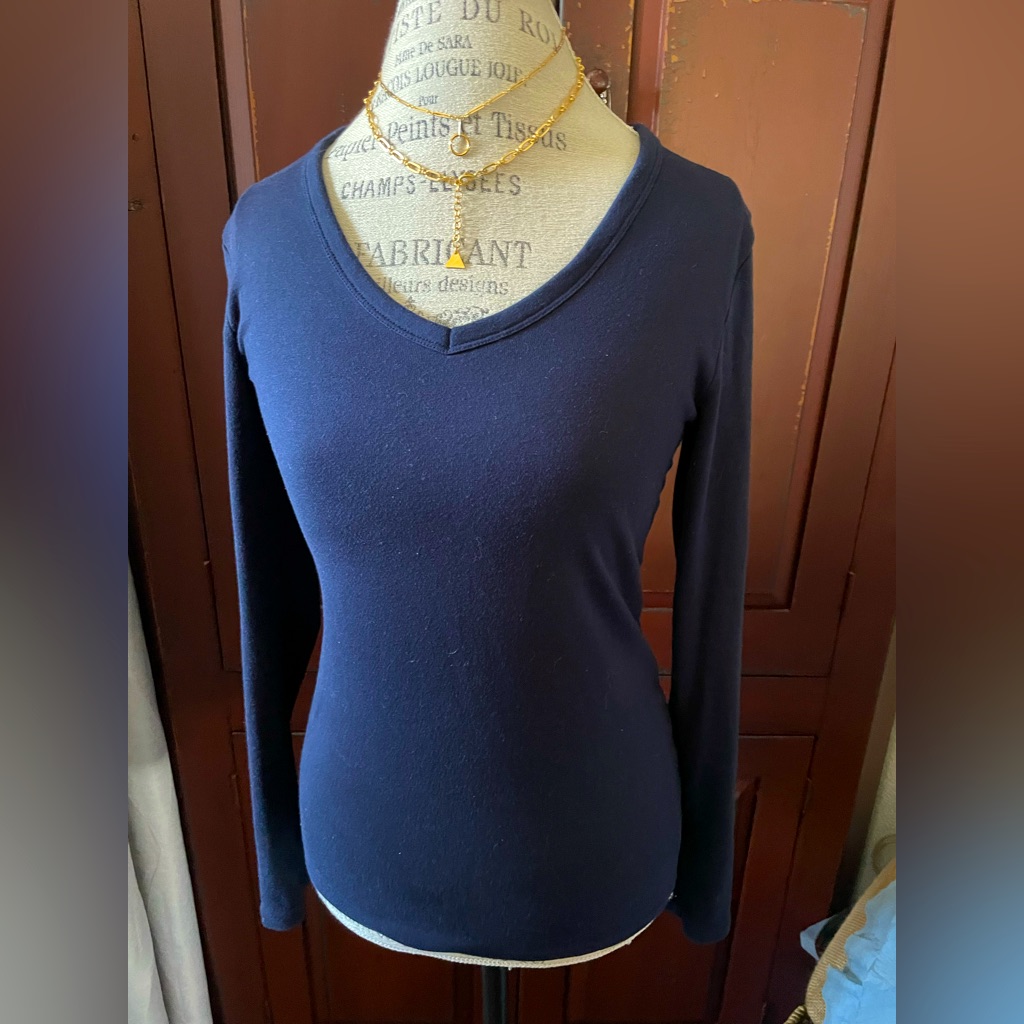 Navy Medium Gap Modern T Long Sleeve Stretchy